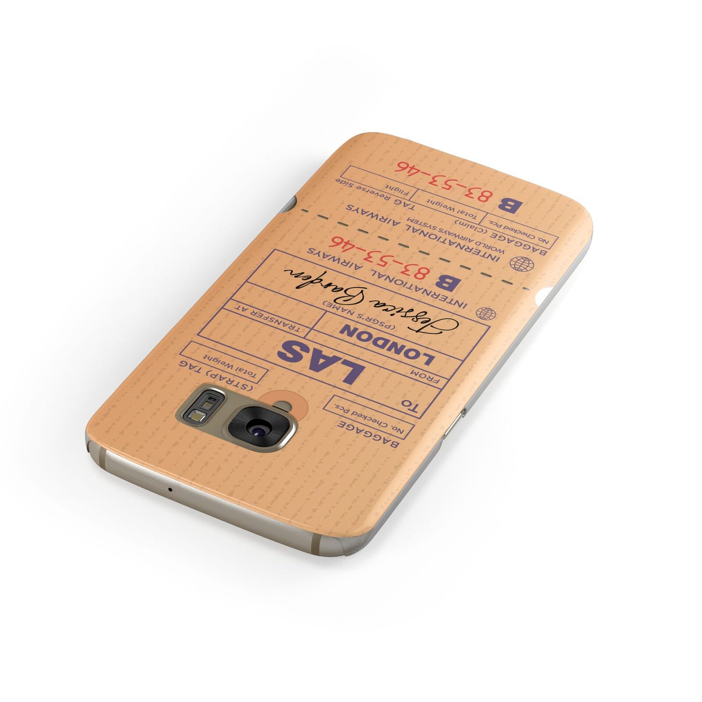 Personalised Luggage Tag Samsung Galaxy Case Front Close Up
