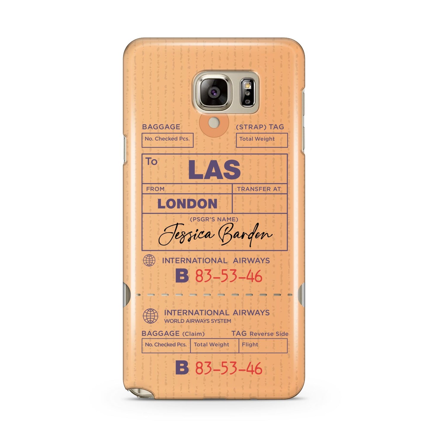 Personalised Luggage Tag Samsung Galaxy Note 5 Case