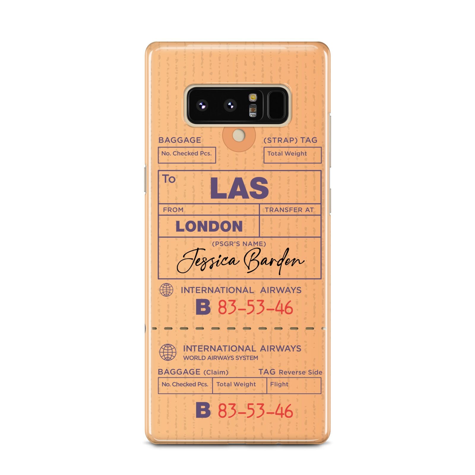Personalised Luggage Tag Samsung Galaxy Note 8 Case