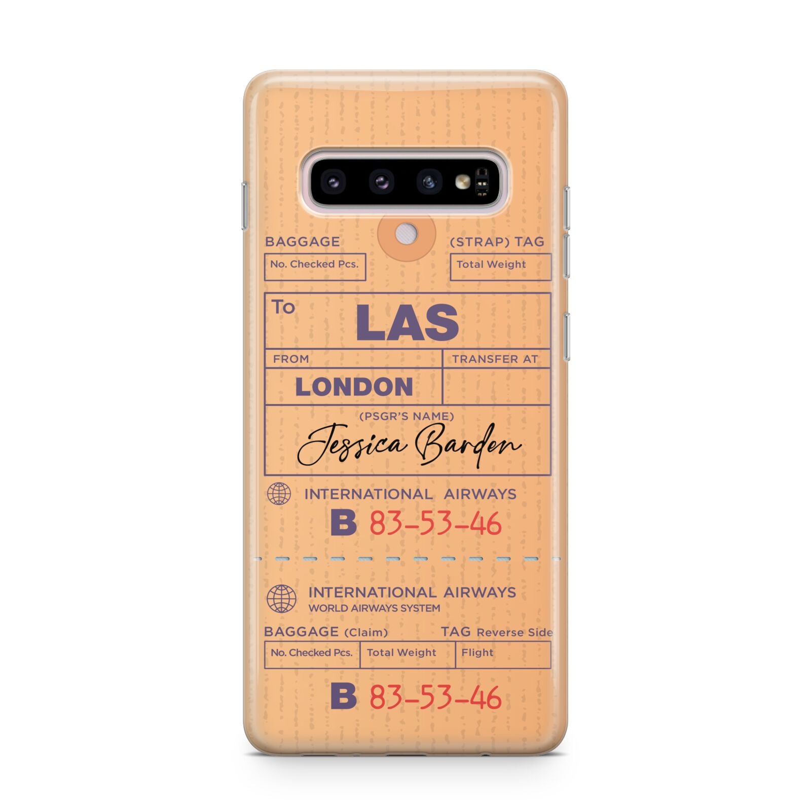 Personalised Luggage Tag Samsung Galaxy S10 Plus Case