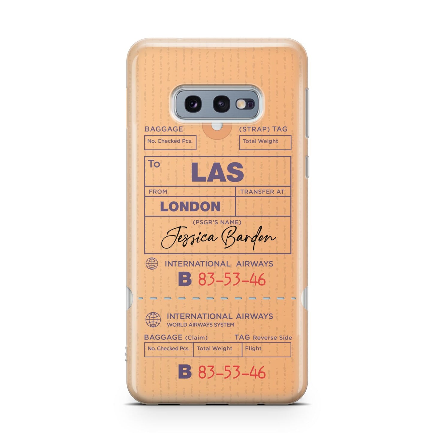 Personalised Luggage Tag Samsung Galaxy S10E Case