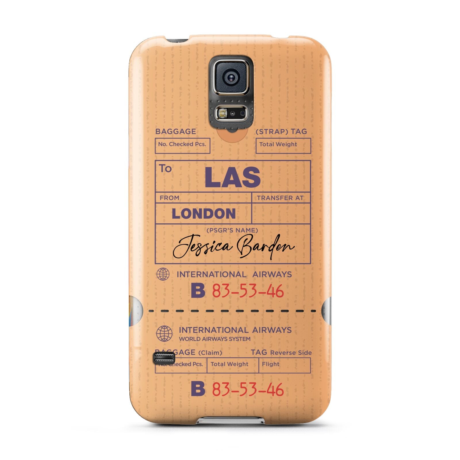 Personalised Luggage Tag Samsung Galaxy S5 Case