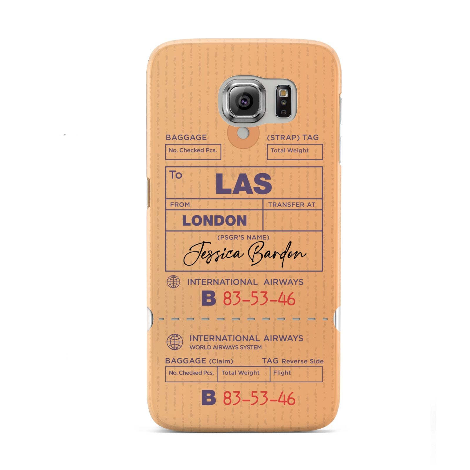 Personalised Luggage Tag Samsung Galaxy S6 Case