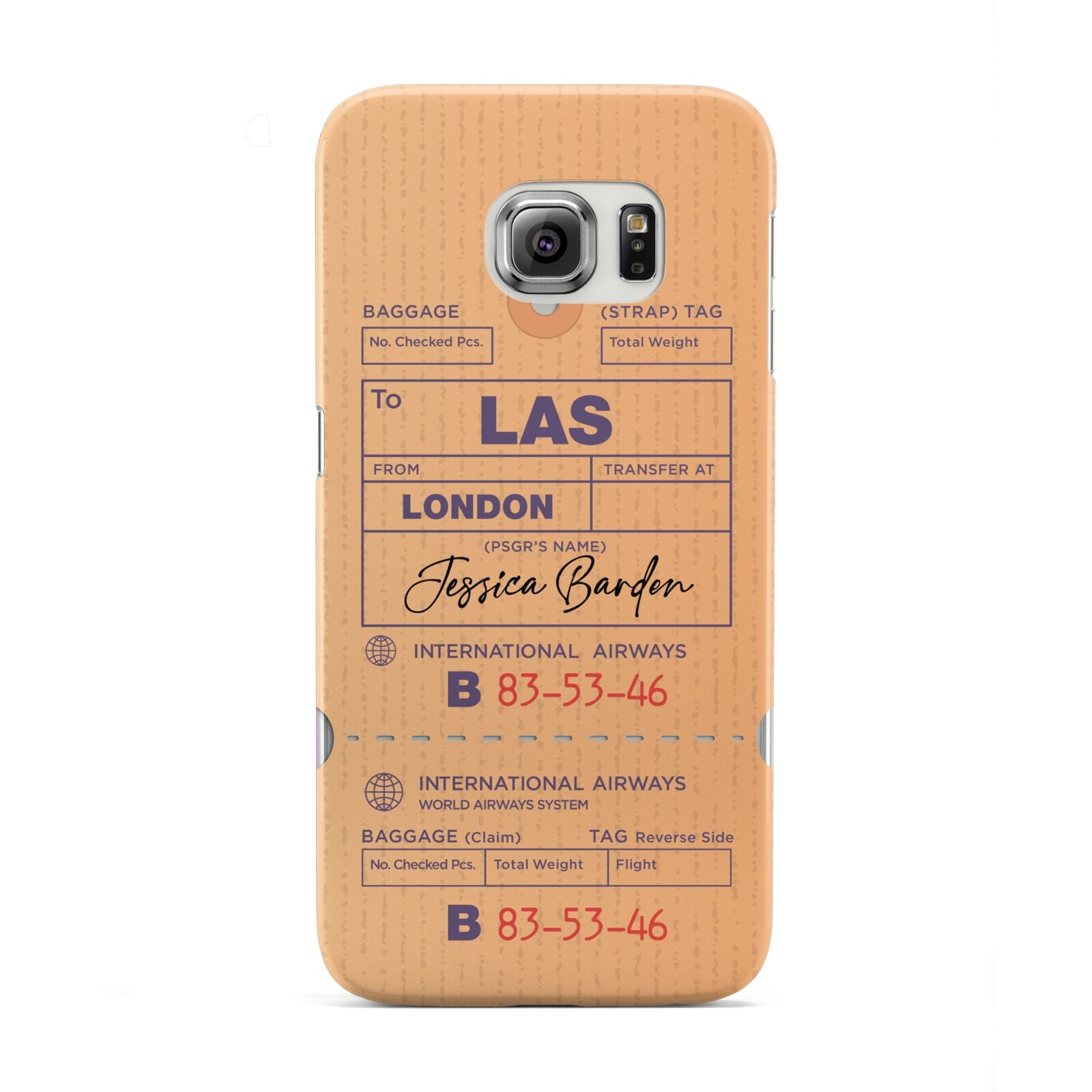 Personalised Luggage Tag Samsung Galaxy S6 Edge Case