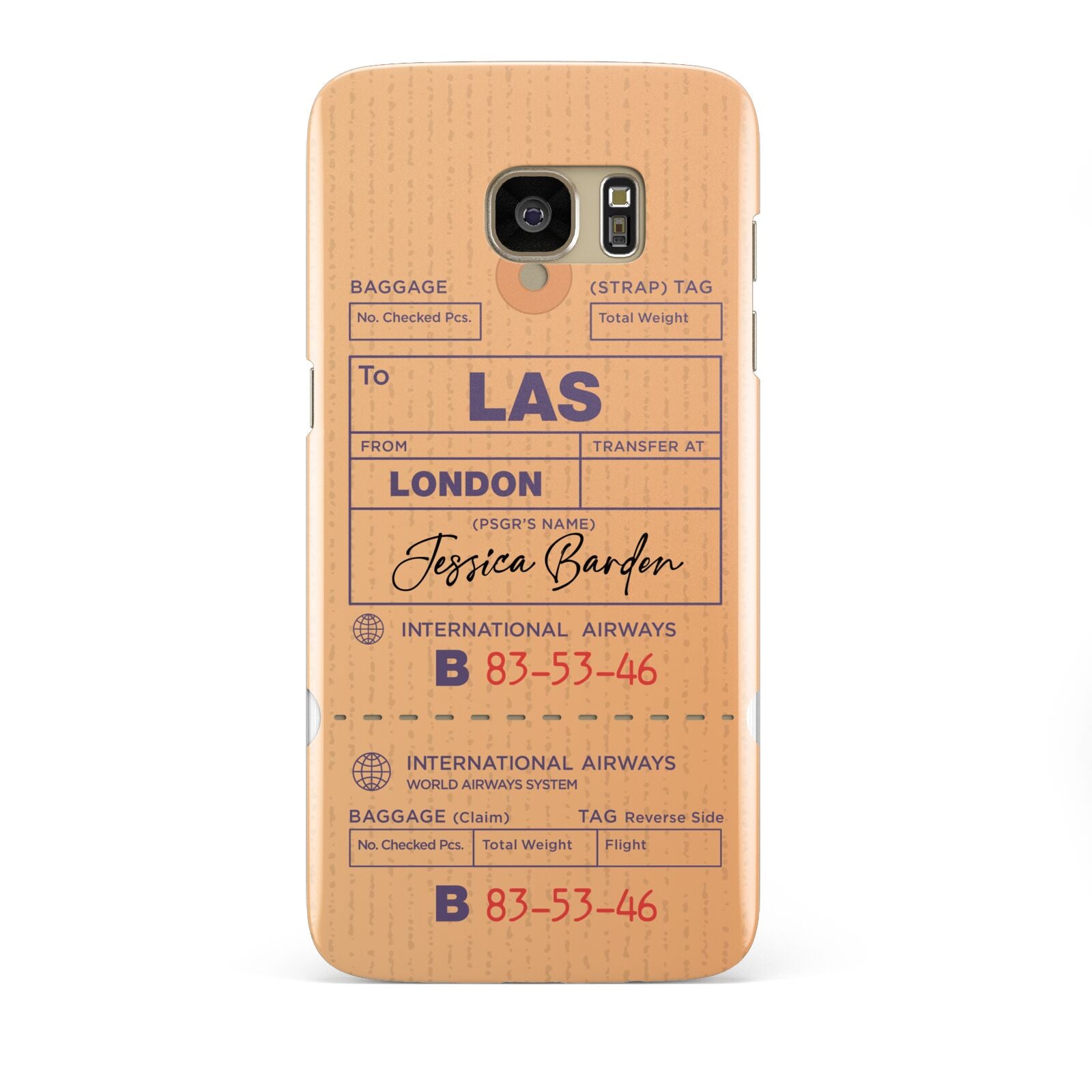 Personalised Luggage Tag Samsung Galaxy S7 Edge Case