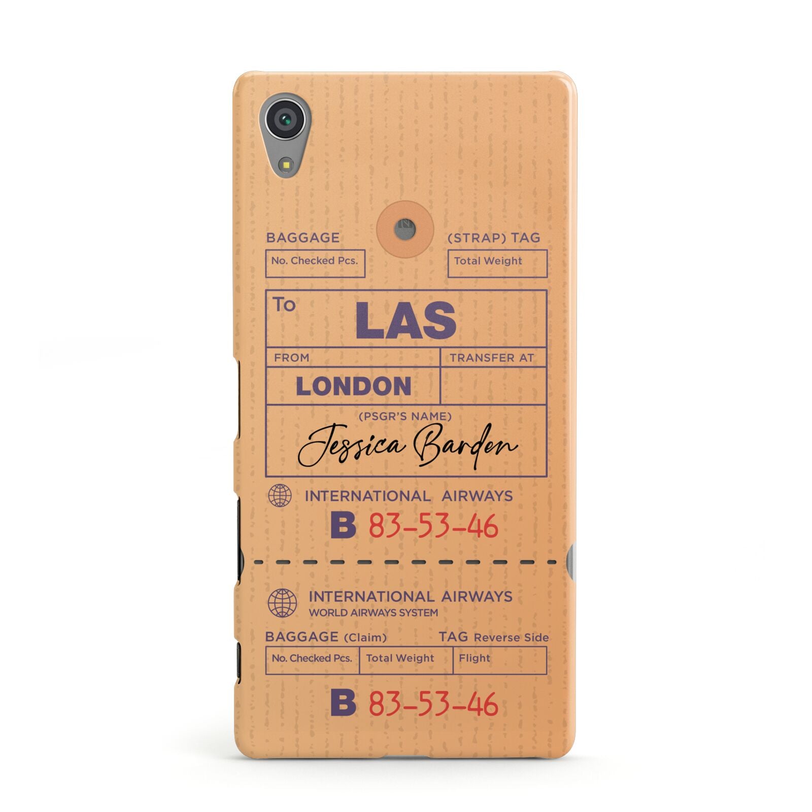 Personalised Luggage Tag Sony Xperia Case