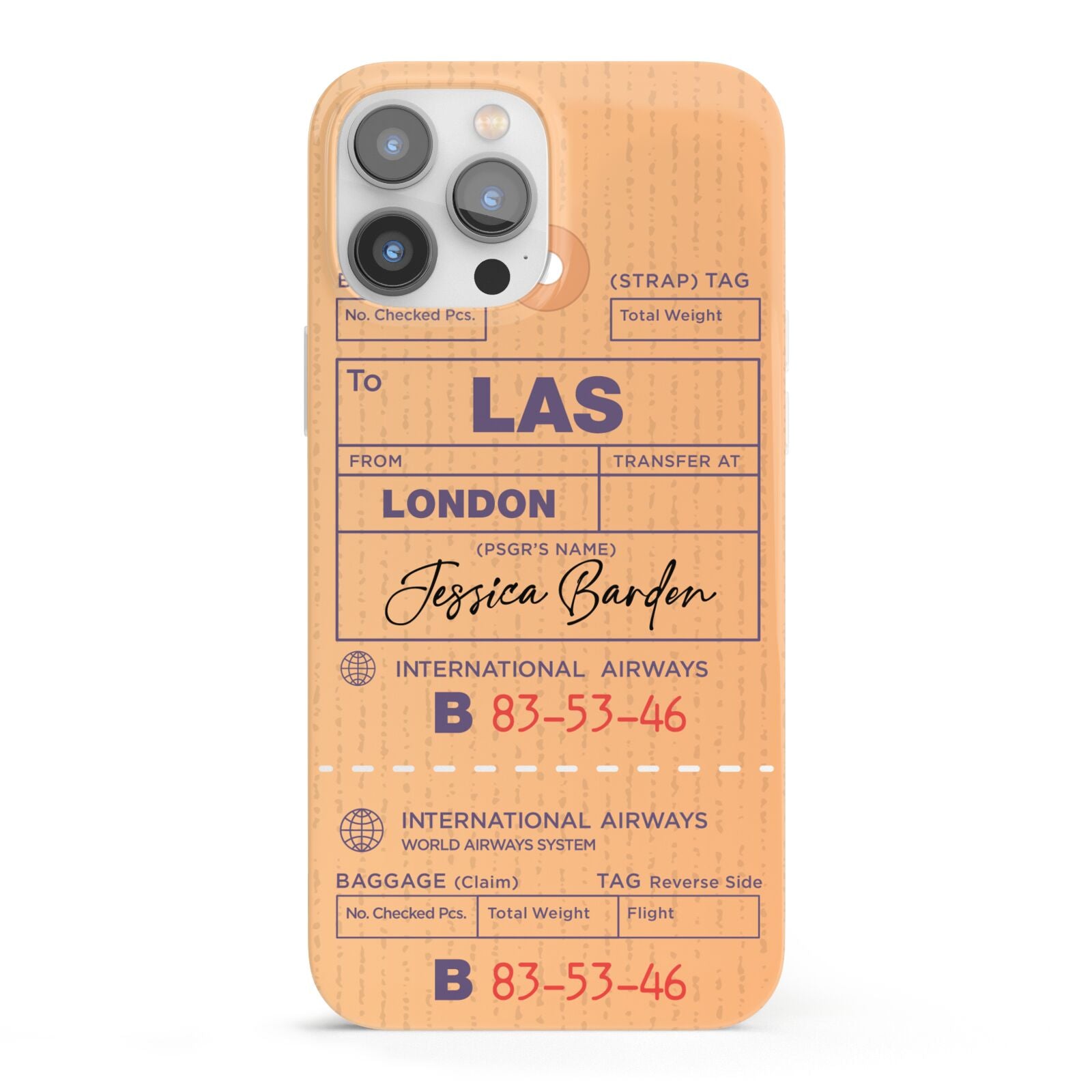 Personalised Luggage Tag iPhone 13 Pro Max Full Wrap 3D Snap Case