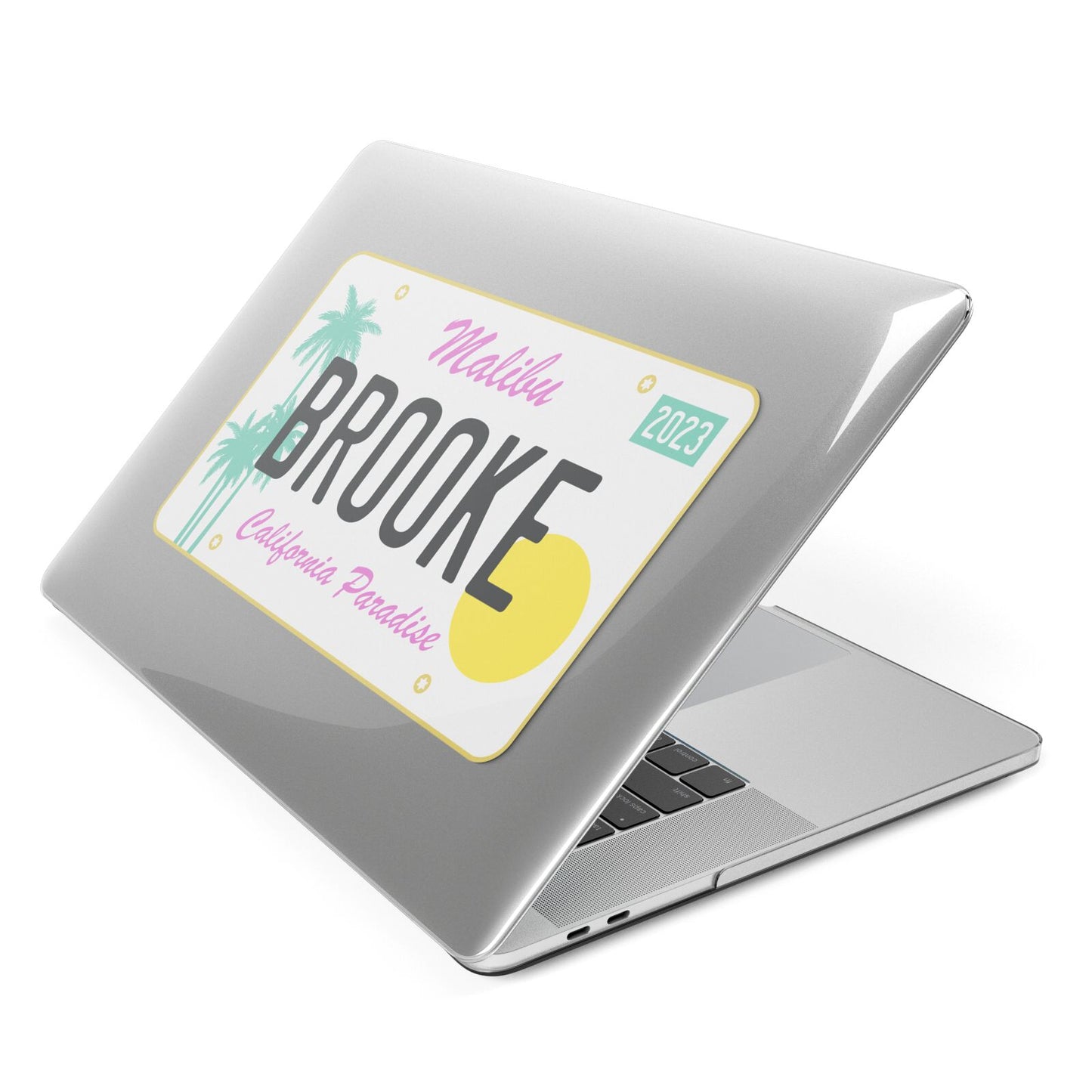 Personalised Malibu License Plate Apple MacBook Case Side View