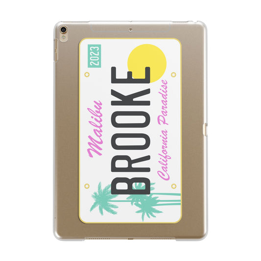 Personalised Malibu License Plate Apple iPad Gold Case
