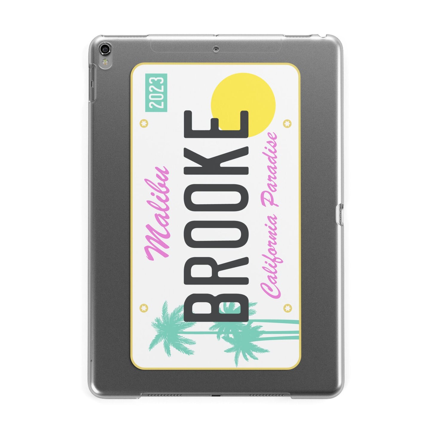 Personalised Malibu License Plate Apple iPad Grey Case