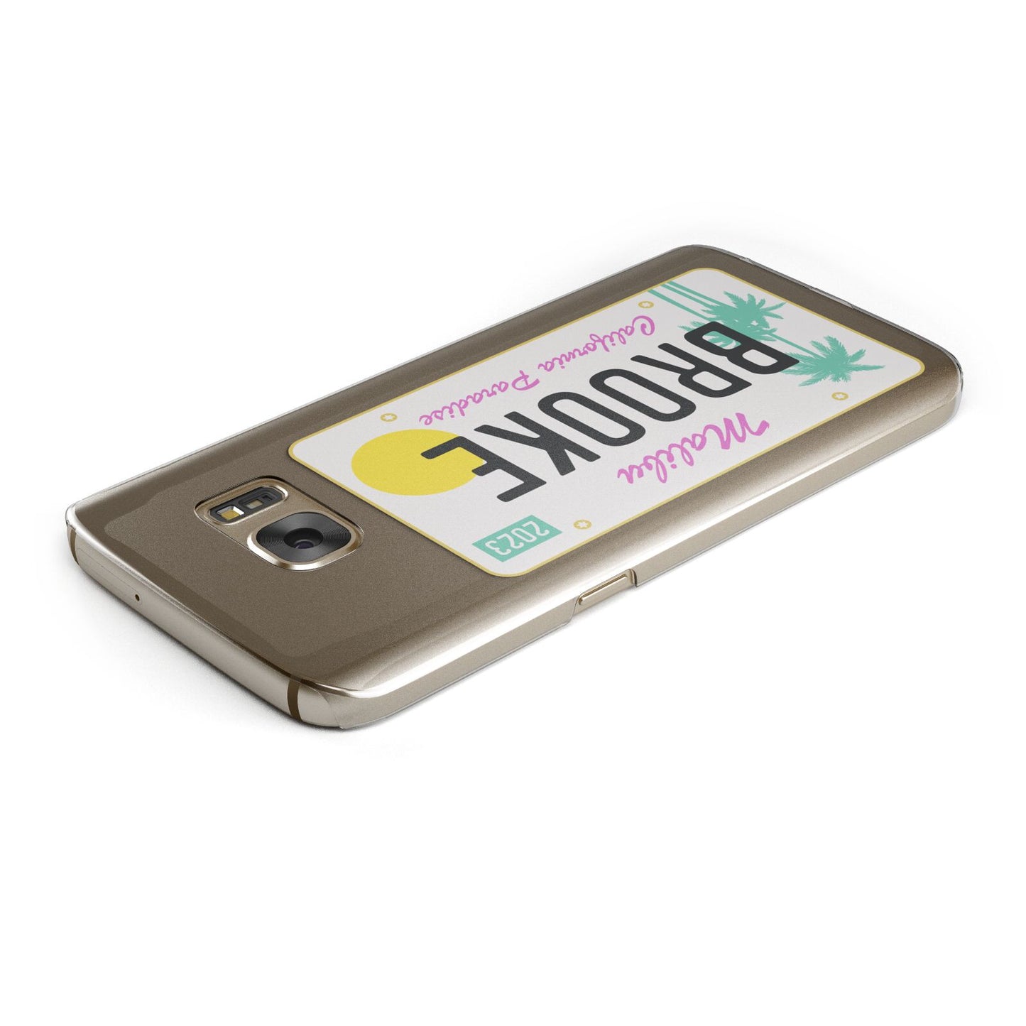 Personalised Malibu License Plate Samsung Galaxy Case Top Cutout