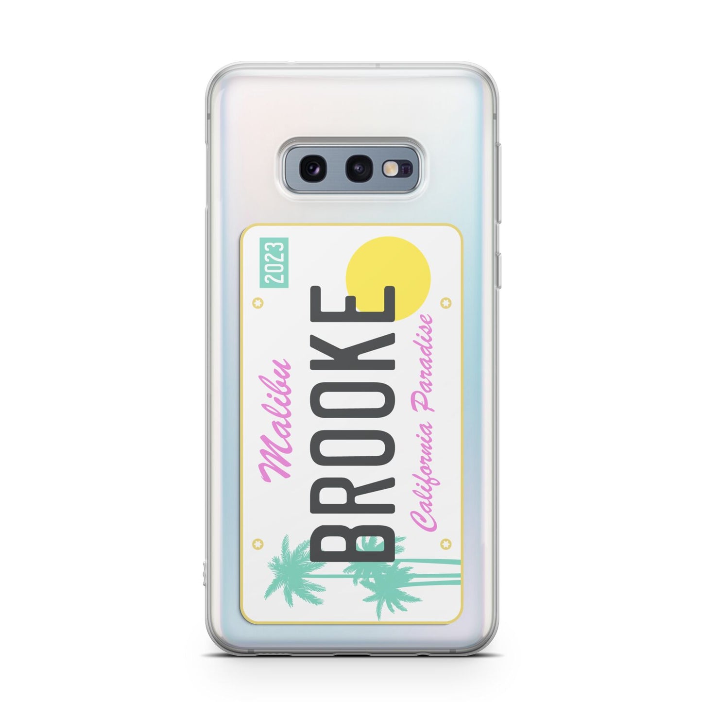 Personalised Malibu License Plate Samsung Galaxy S10E Case