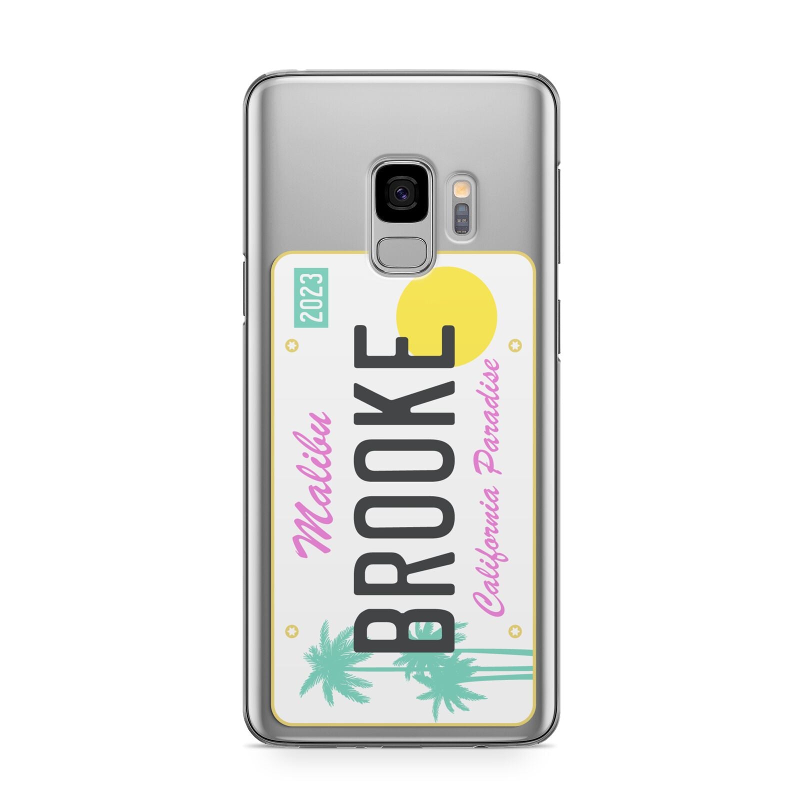 Personalised Malibu License Plate Samsung Galaxy S9 Case