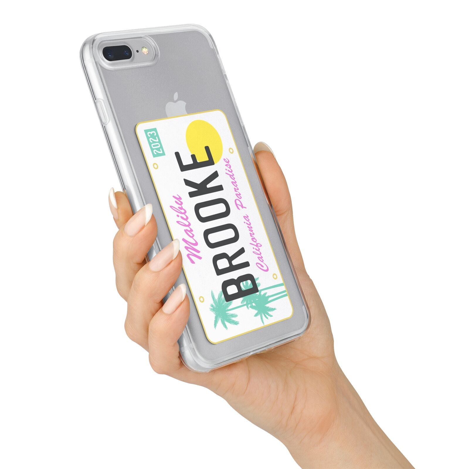 Personalised Malibu License Plate iPhone 7 Plus Bumper Case on Silver iPhone Alternative Image
