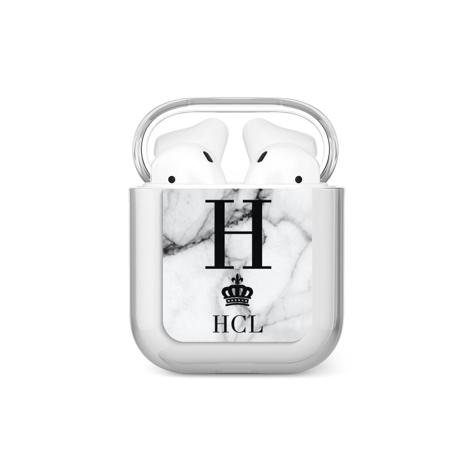 Personalised Marble Big Small Initials AirPods Case