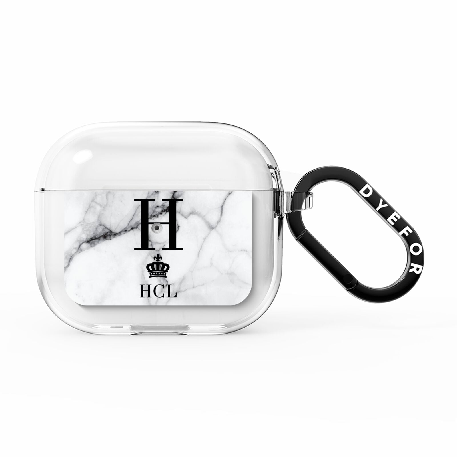 Personalised Marble Big Small Initials AirPods Clear Case 3rd Gen