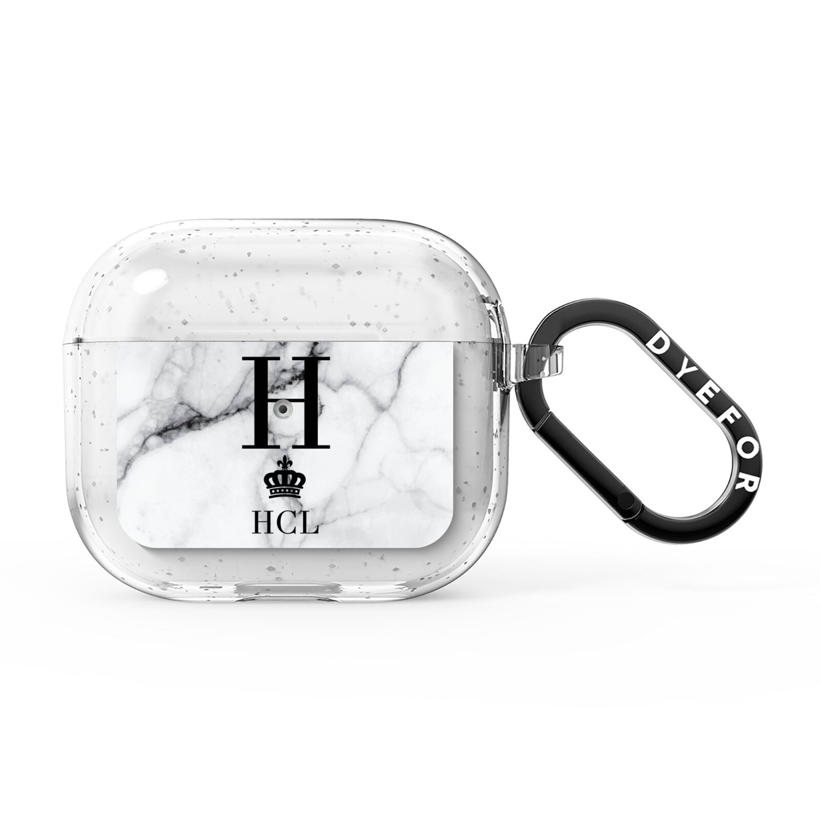 Personalised Marble Big Small Initials AirPods Glitter Case 3rd Gen