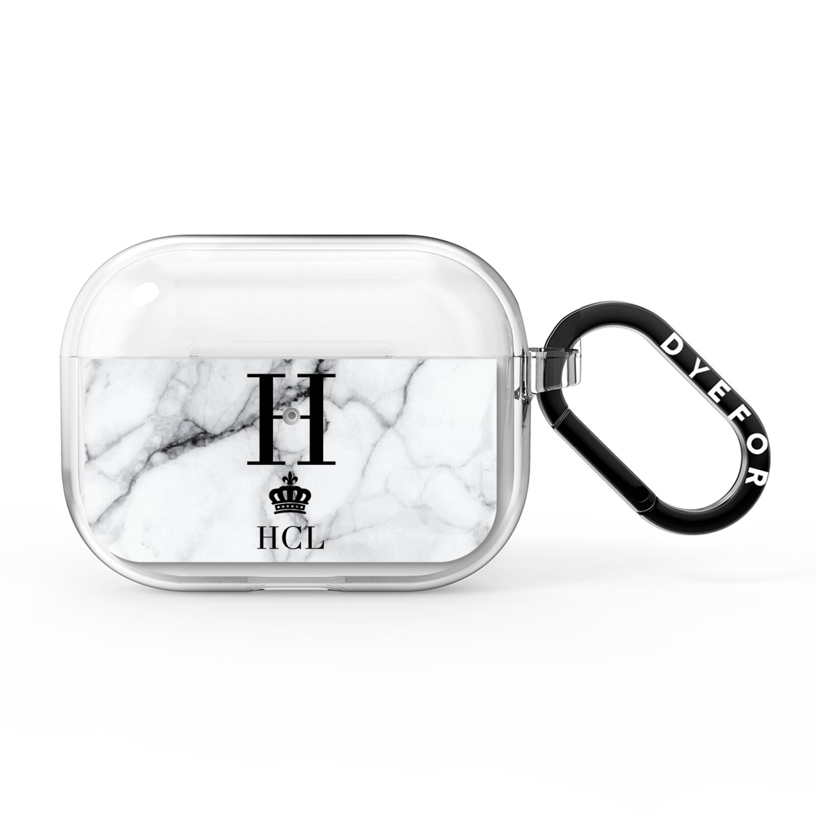 Personalised Marble Big Small Initials AirPods Pro Clear Case