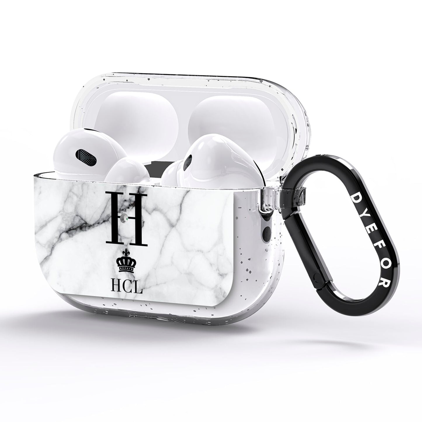 Personalised Marble Big Small Initials AirPods Pro Glitter Case Side Image