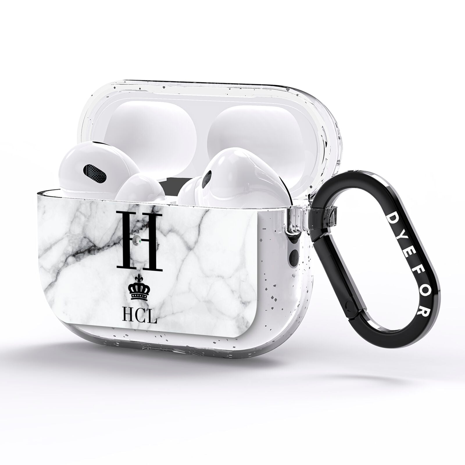 Personalised Marble Big Small Initials AirPods Pro Glitter Case Side Image