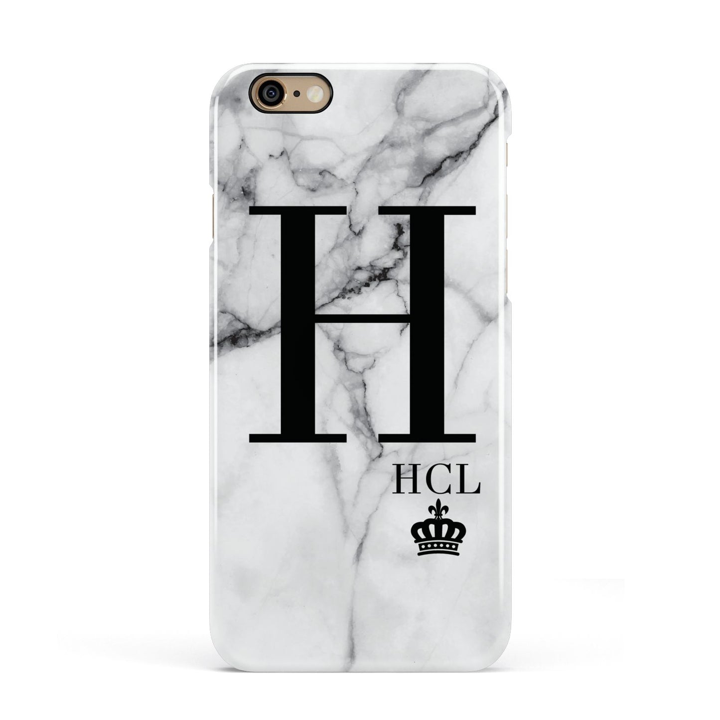Personalised Marble Big Small Initials Apple iPhone 6 3D Snap Case