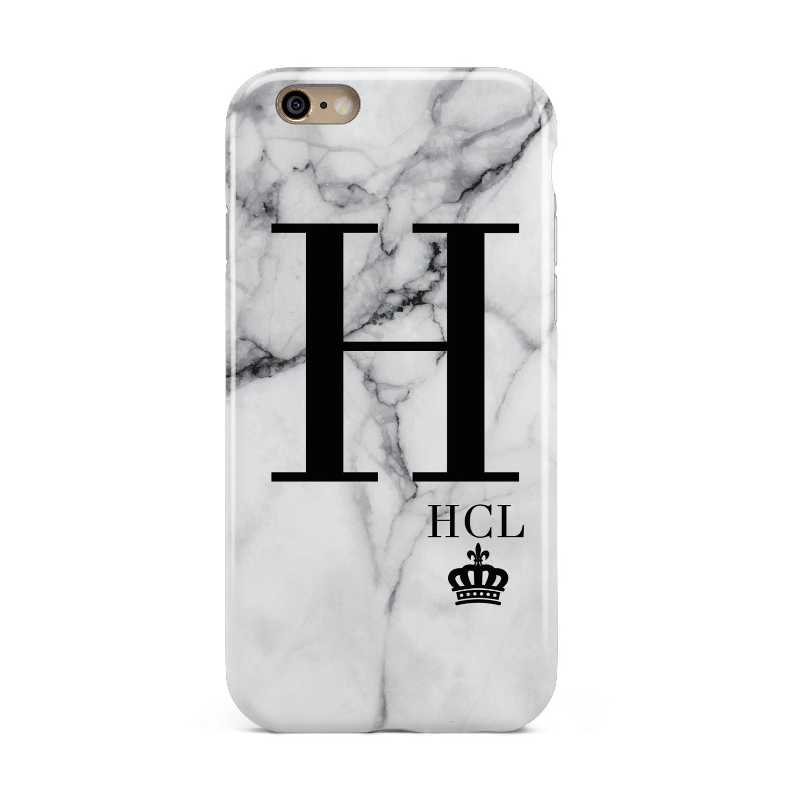 Personalised Marble Big Small Initials Apple iPhone 6 3D Tough Case