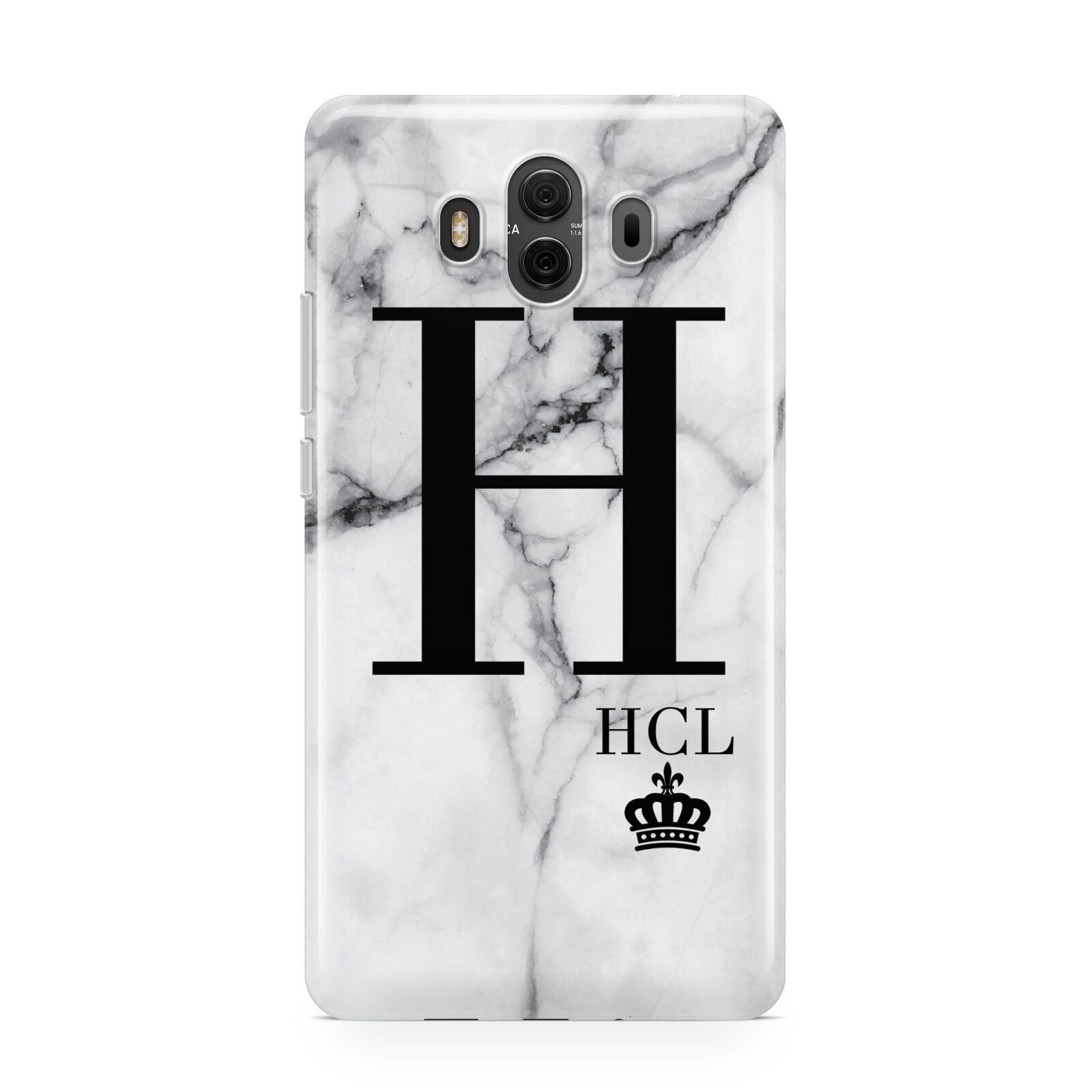 Personalised Marble Big Small Initials Huawei Mate 10 Protective Phone Case