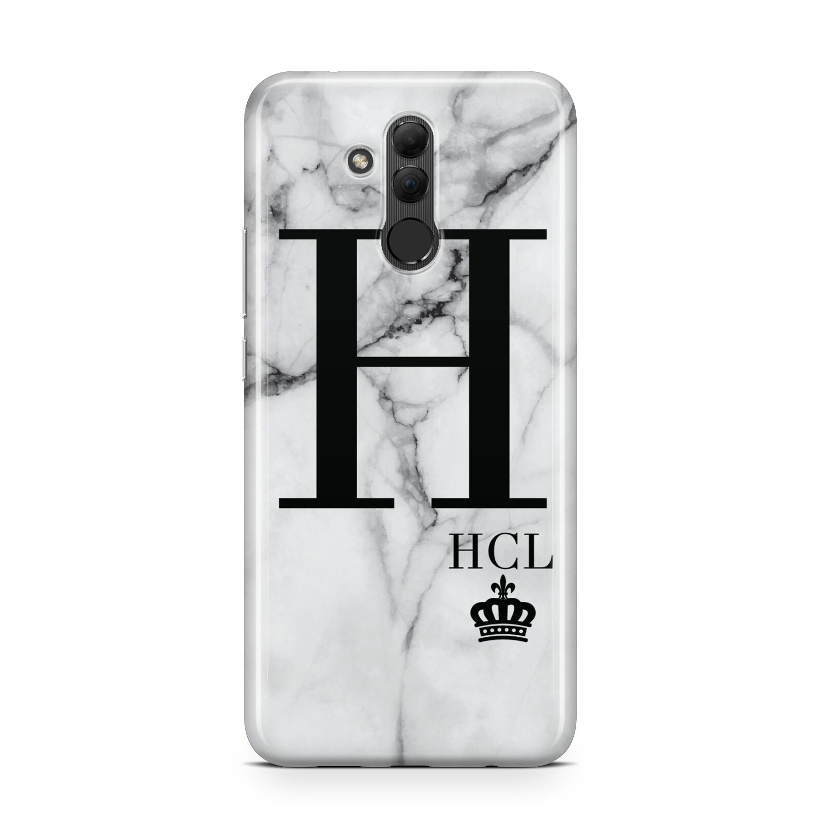 Personalised Marble Big Small Initials Huawei Mate 20 Lite