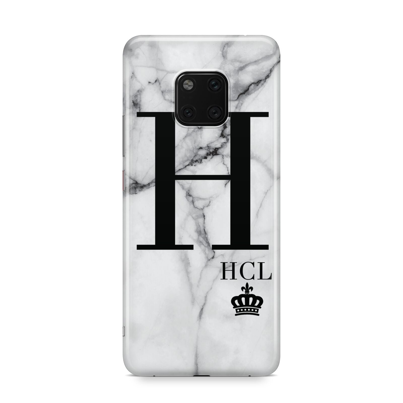 Personalised Marble Big Small Initials Huawei Mate 20 Pro Phone Case