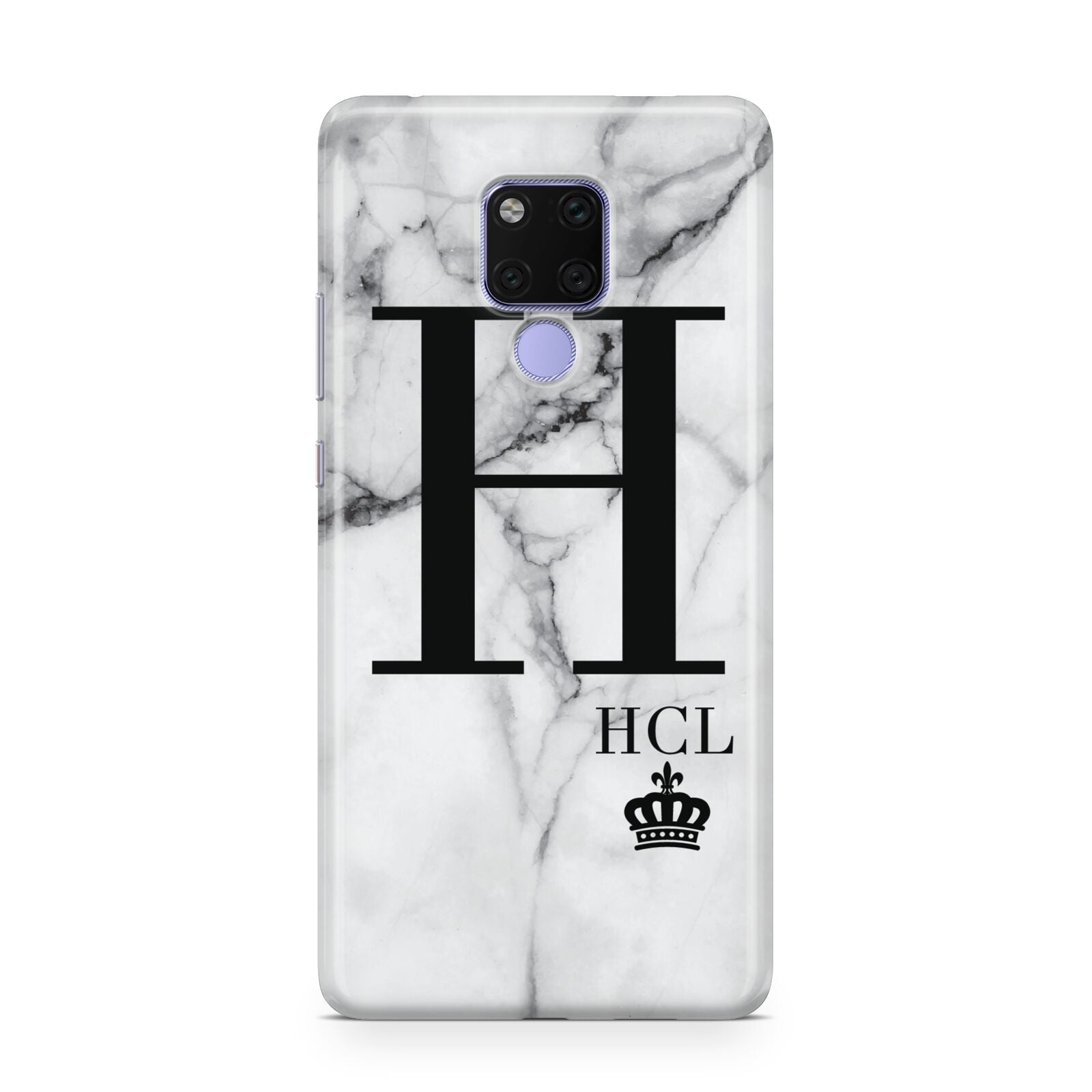 Personalised Marble Big Small Initials Huawei Mate 20X Phone Case