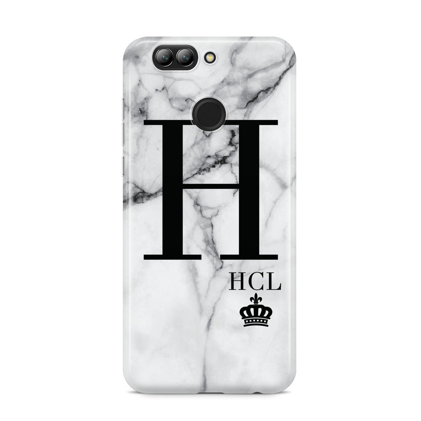 Personalised Marble Big Small Initials Huawei Nova 2s Phone Case