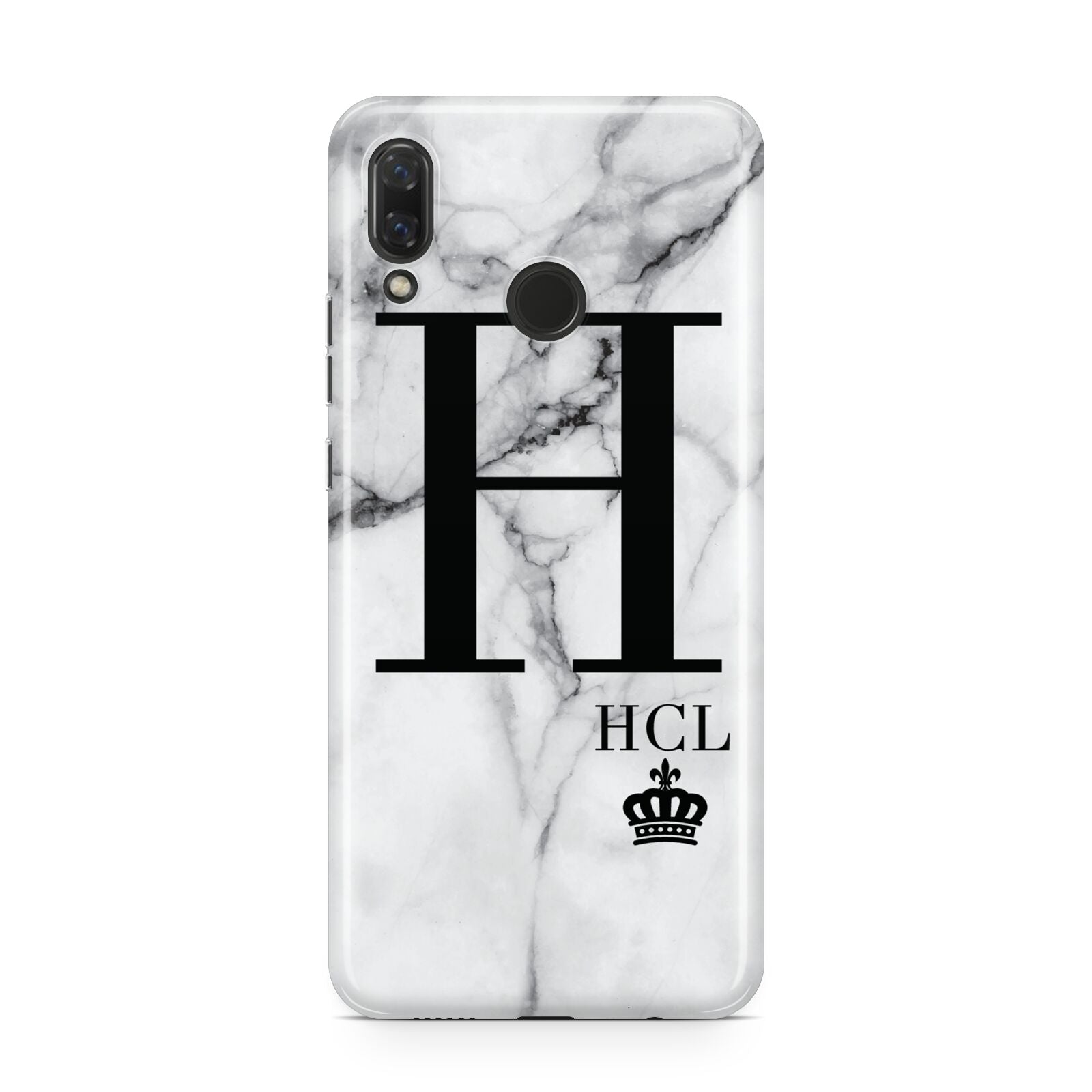Personalised Marble Big Small Initials Huawei Nova 3 Phone Case