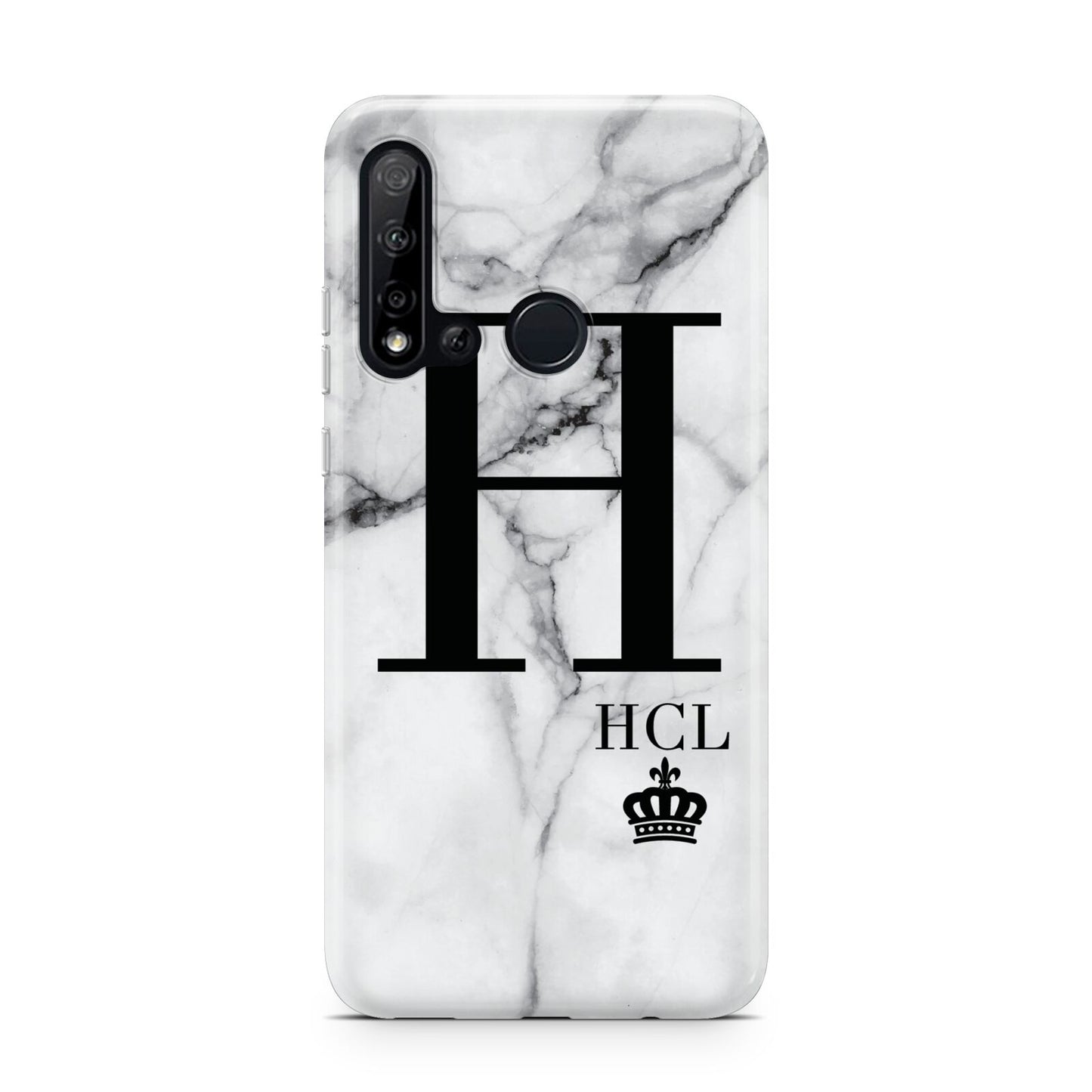 Personalised Marble Big Small Initials Huawei P20 Lite 5G Phone Case