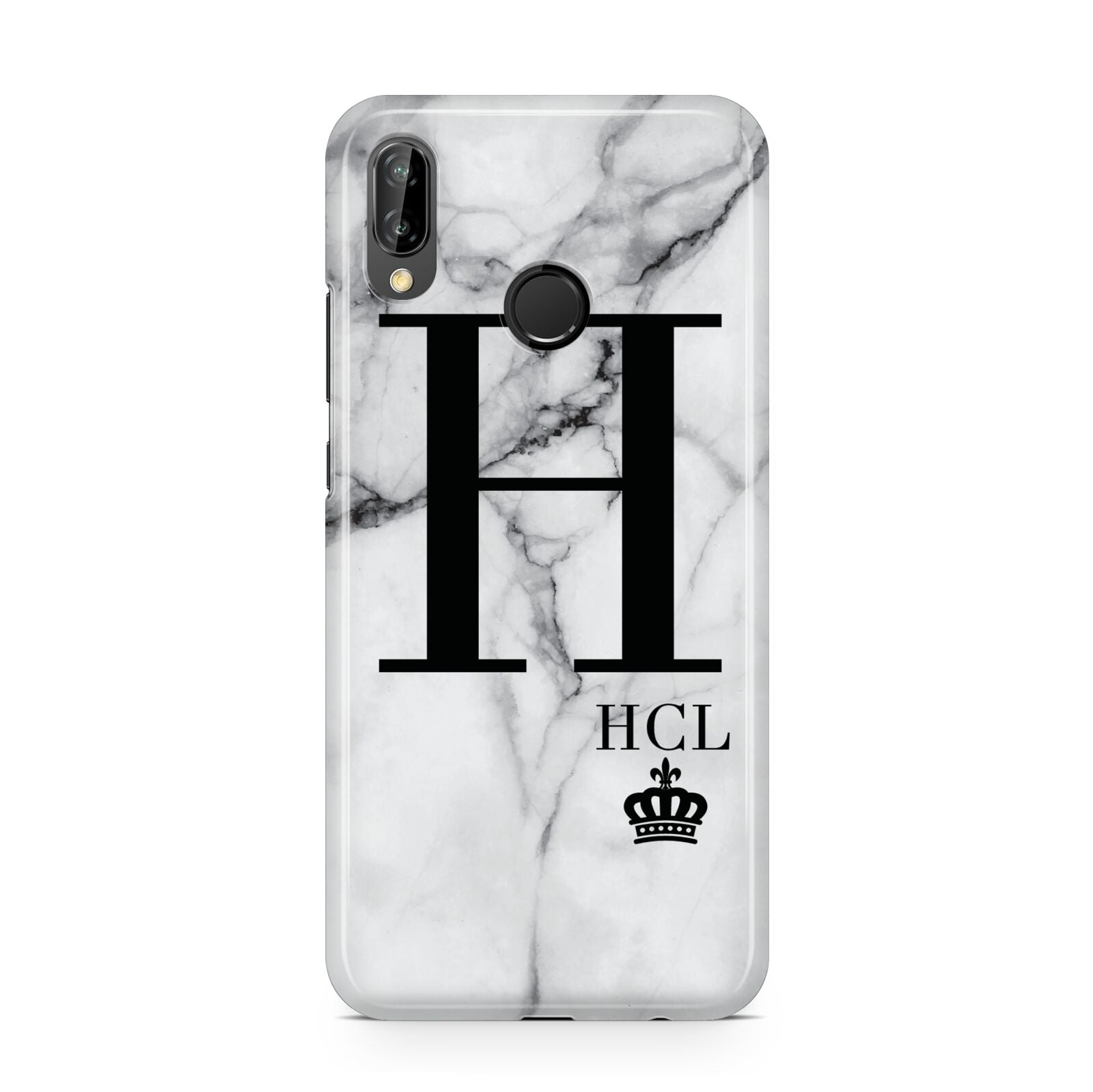 Personalised Marble Big Small Initials Huawei P20 Lite Phone Case