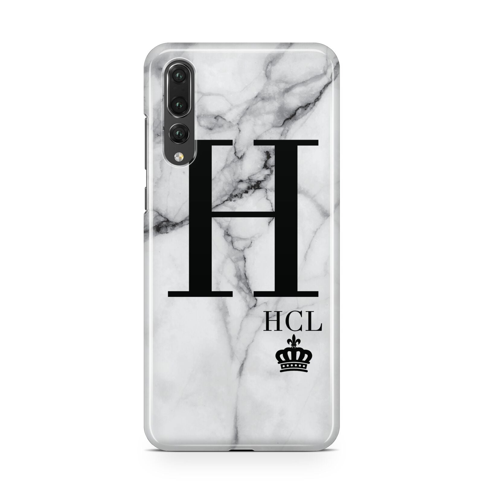 Personalised Marble Big Small Initials Huawei P20 Pro Phone Case