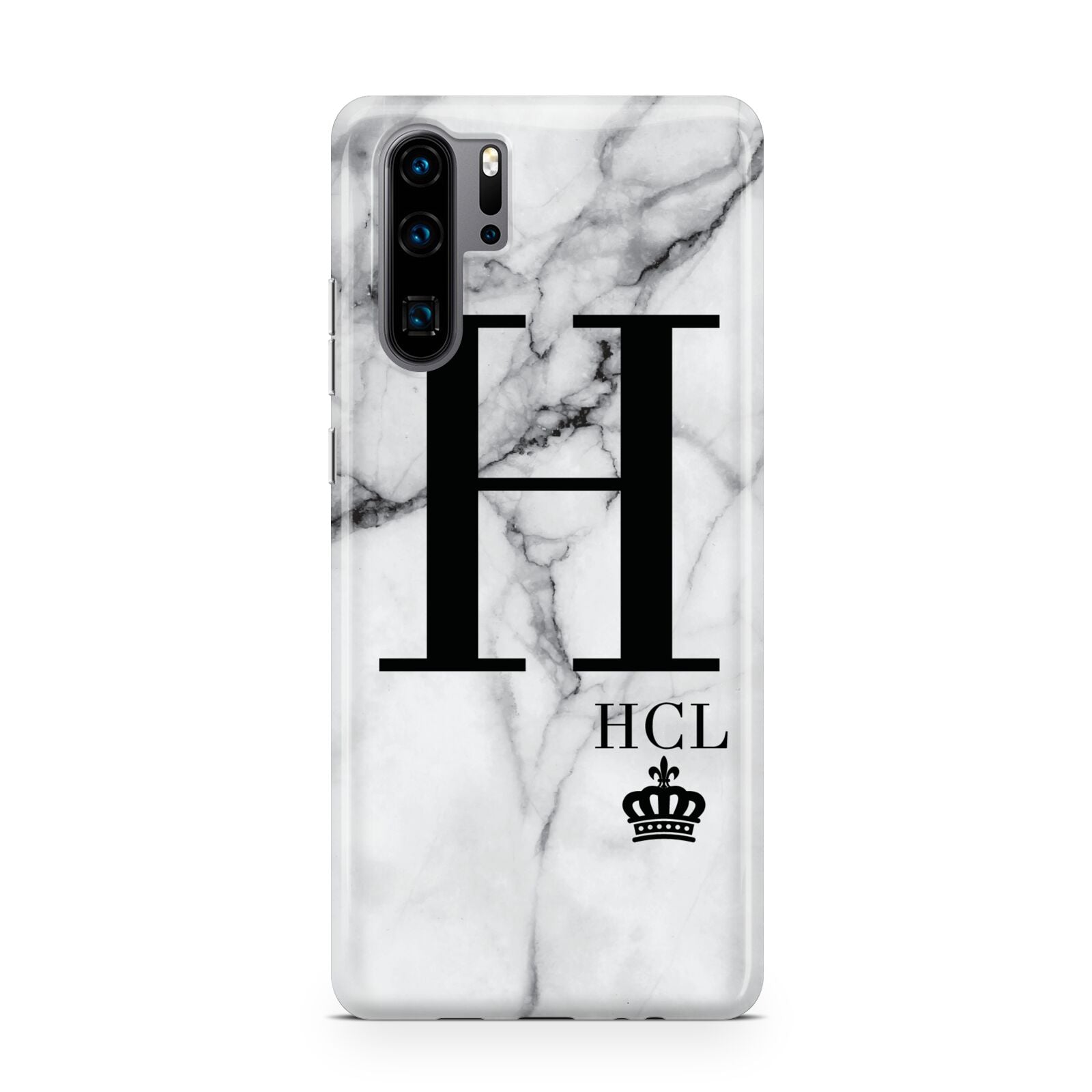 Personalised Marble Big Small Initials Huawei P30 Pro Phone Case
