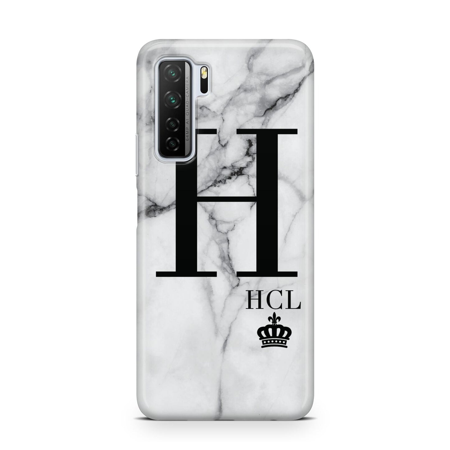 Personalised Marble Big Small Initials Huawei P40 Lite 5G Phone Case