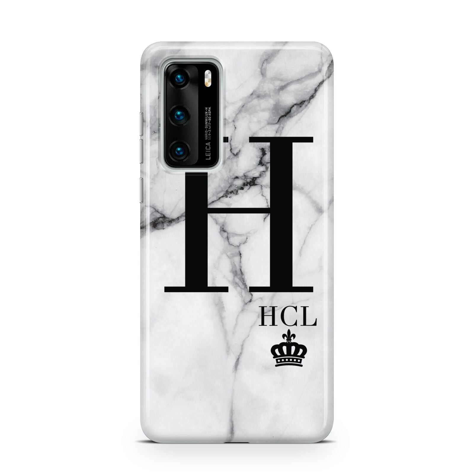 Personalised Marble Big Small Initials Huawei P40 Phone Case