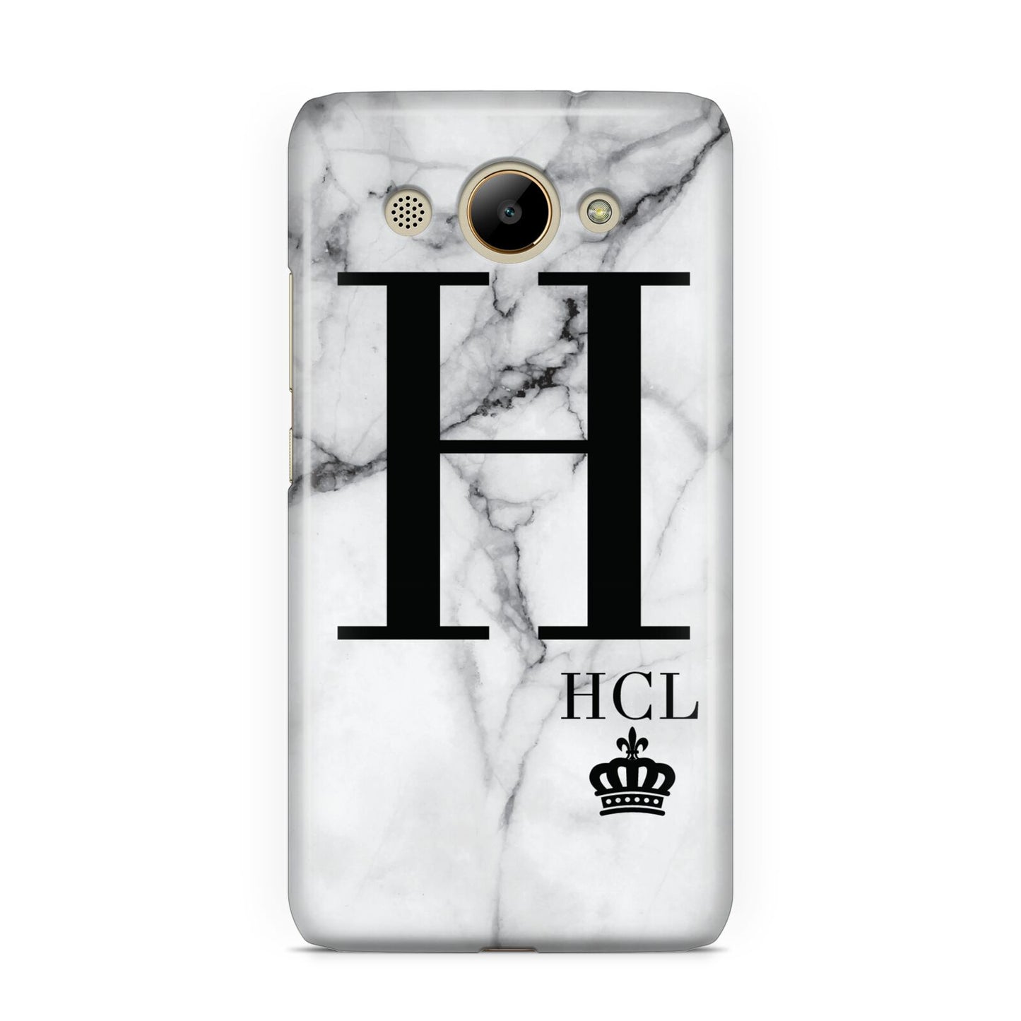 Personalised Marble Big Small Initials Huawei Y3 2017
