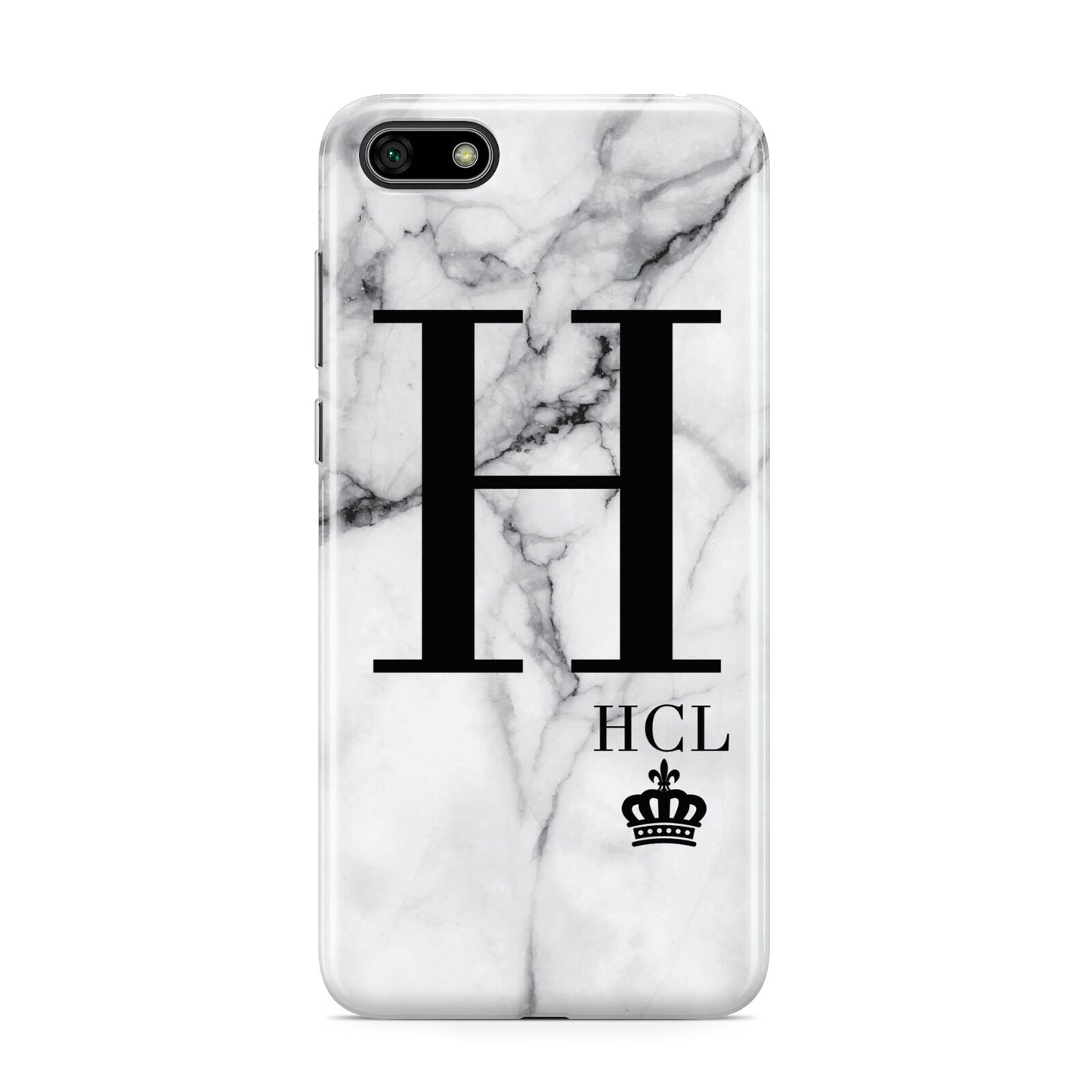 Personalised Marble Big Small Initials Huawei Y5 Prime 2018 Phone Case