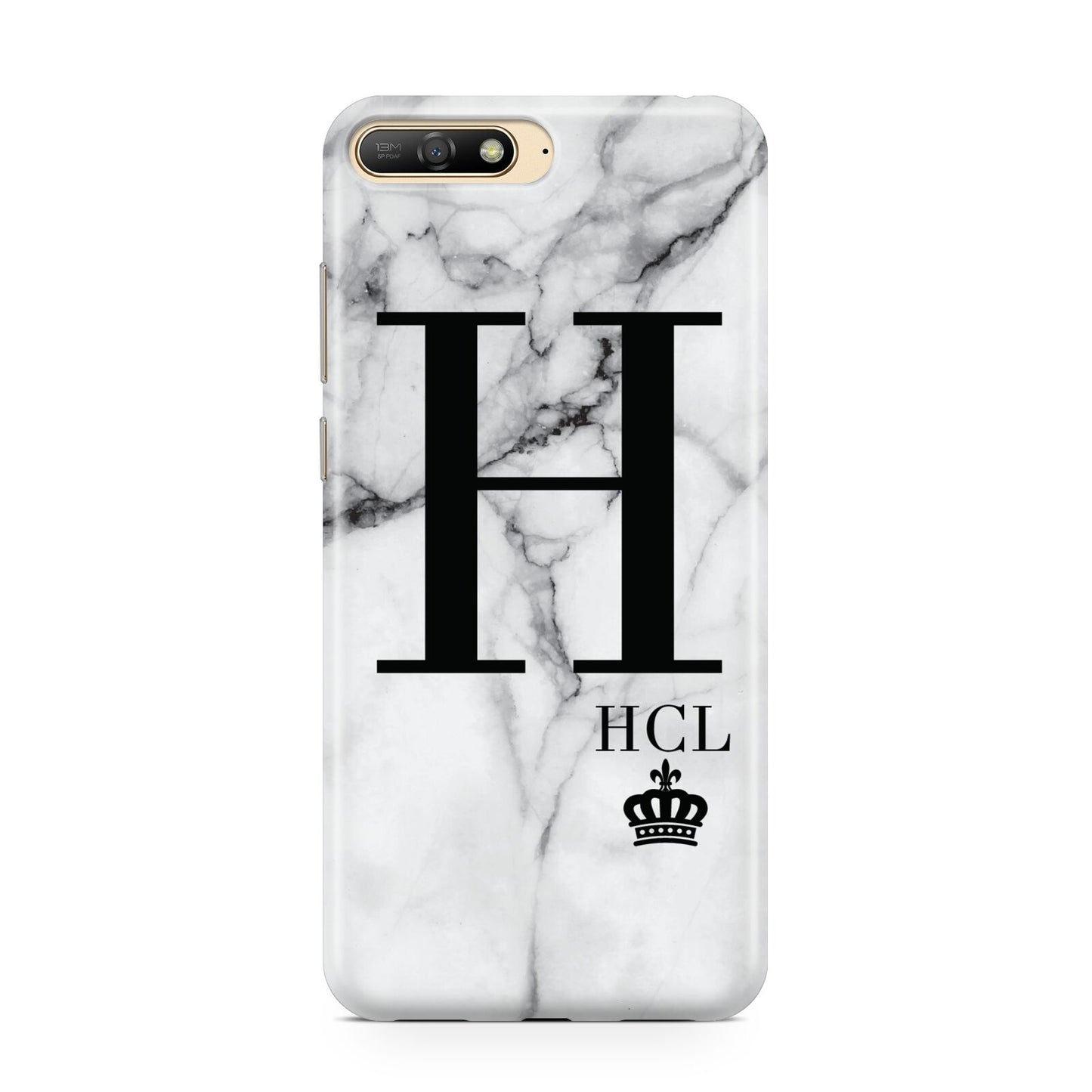 Personalised Marble Big Small Initials Huawei Y6 2018