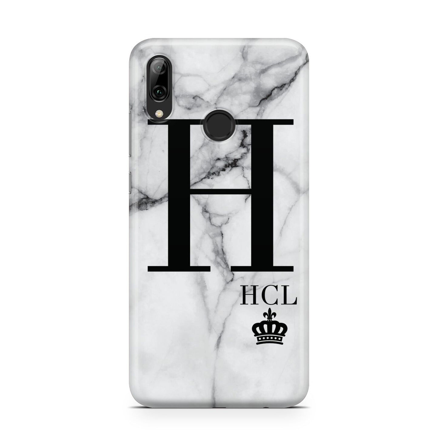 Personalised Marble Big Small Initials Huawei Y7 2019