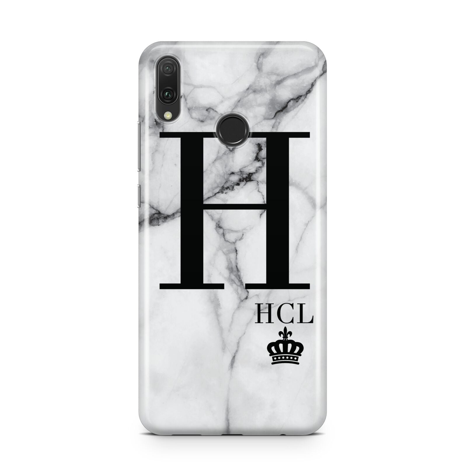Personalised Marble Big Small Initials Huawei Y9 2019