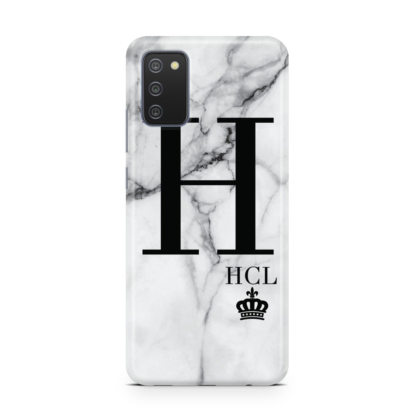 Personalised Marble Big Small Initials Samsung A02s Case