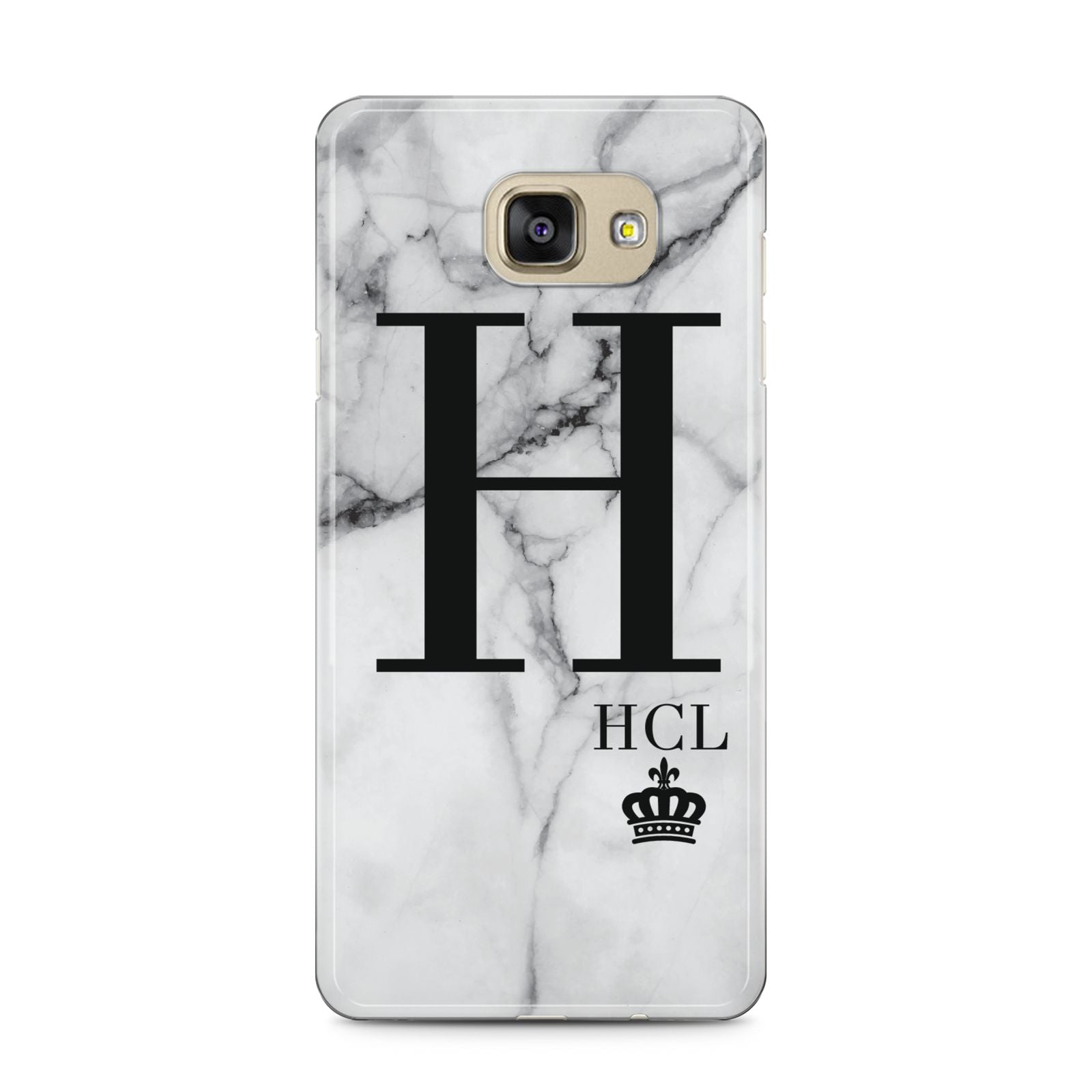 Personalised Marble Big Small Initials Samsung Galaxy A5 2016 Case on gold phone