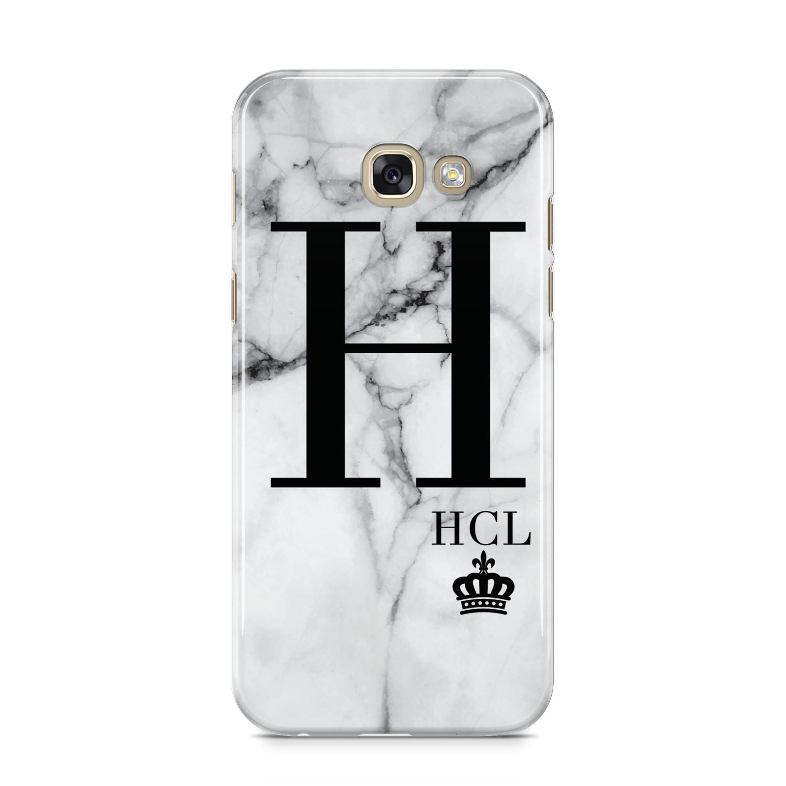 Personalised Marble Big Small Initials Samsung Galaxy A5 2017 Case on gold phone