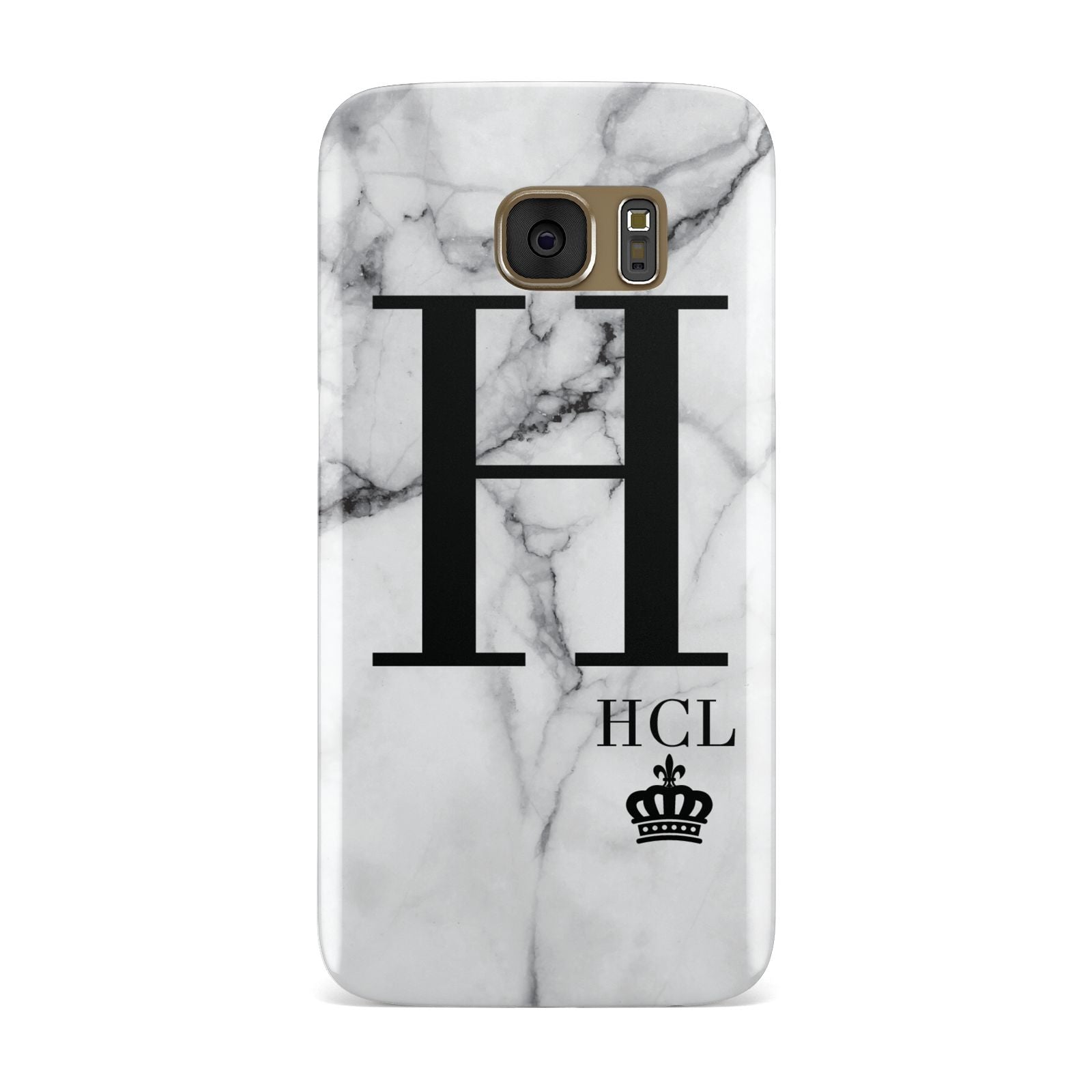 Personalised Marble Big Small Initials Samsung Galaxy Case