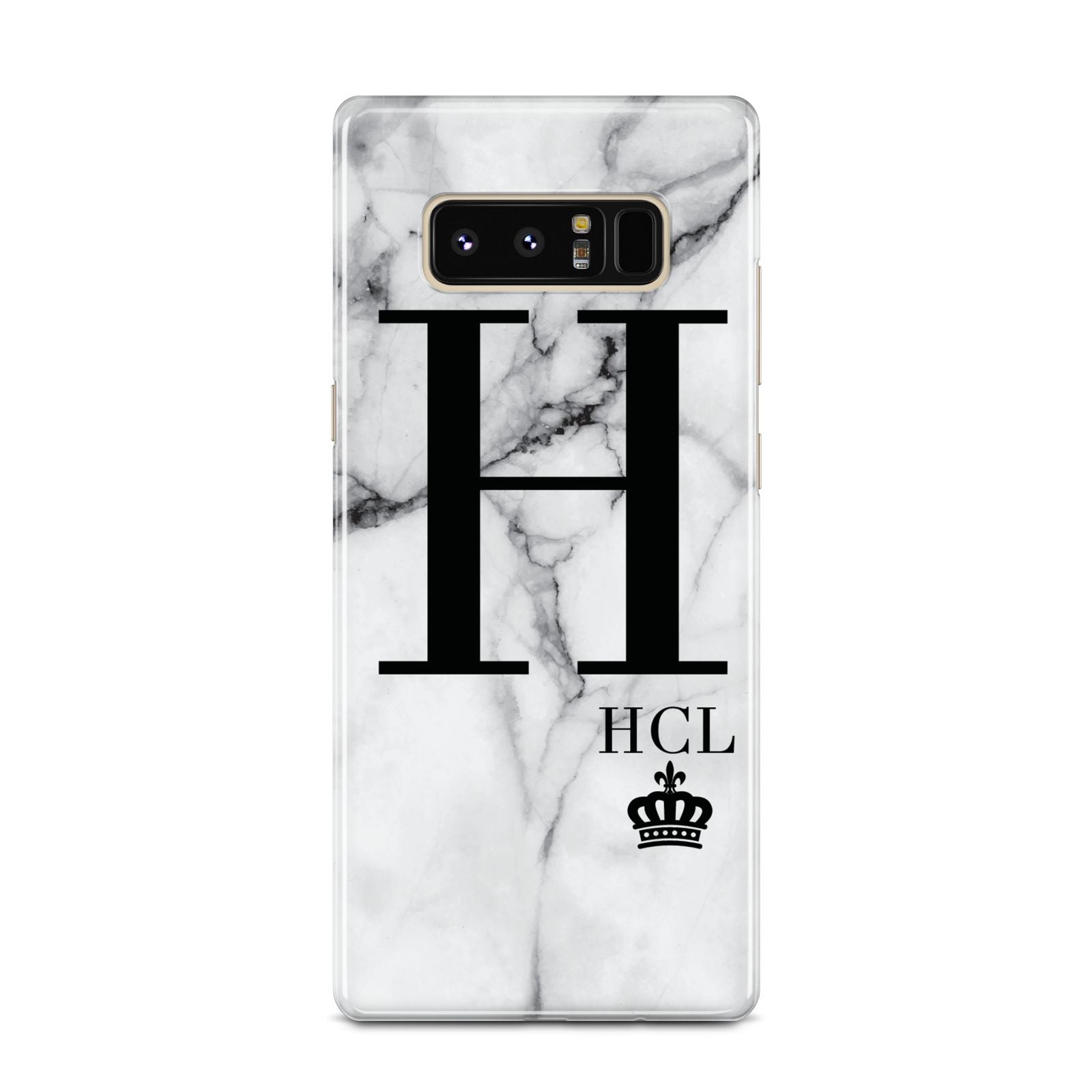 Personalised Marble Big Small Initials Samsung Galaxy Note 8 Case