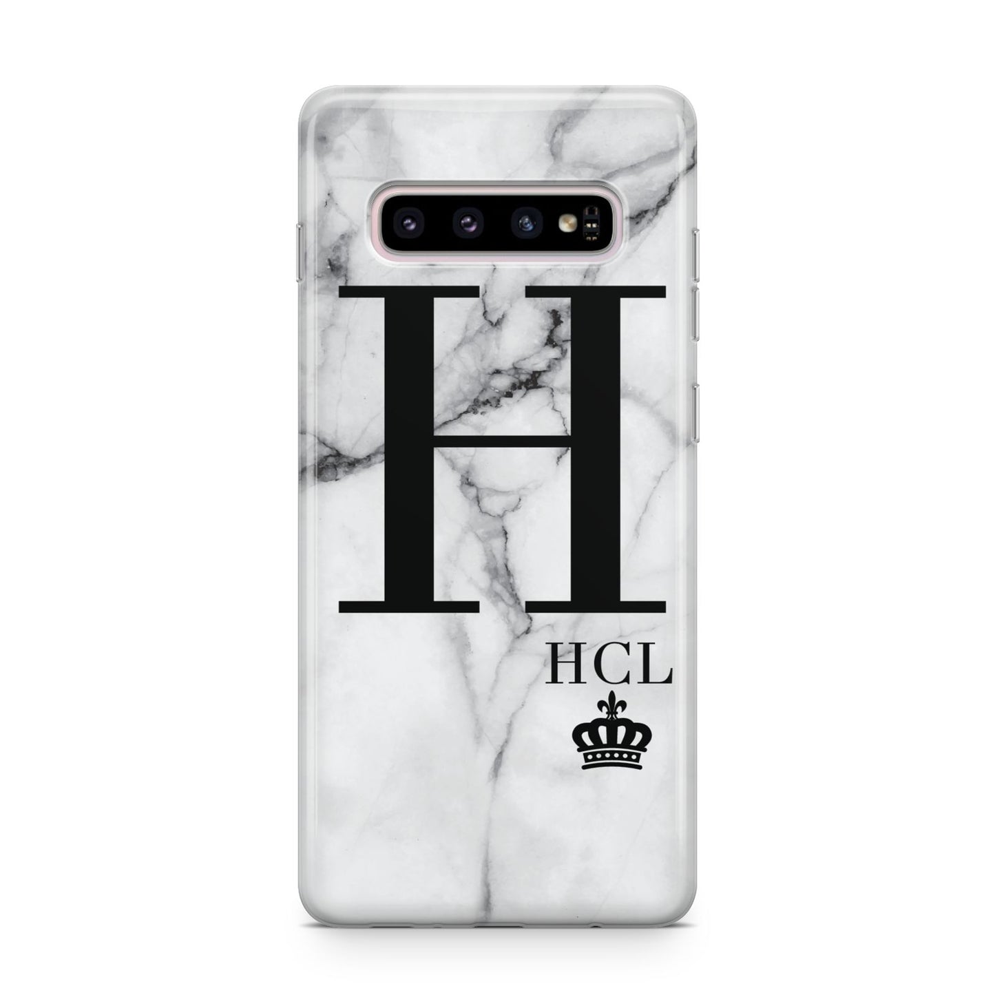 Personalised Marble Big Small Initials Samsung Galaxy S10 Plus Case
