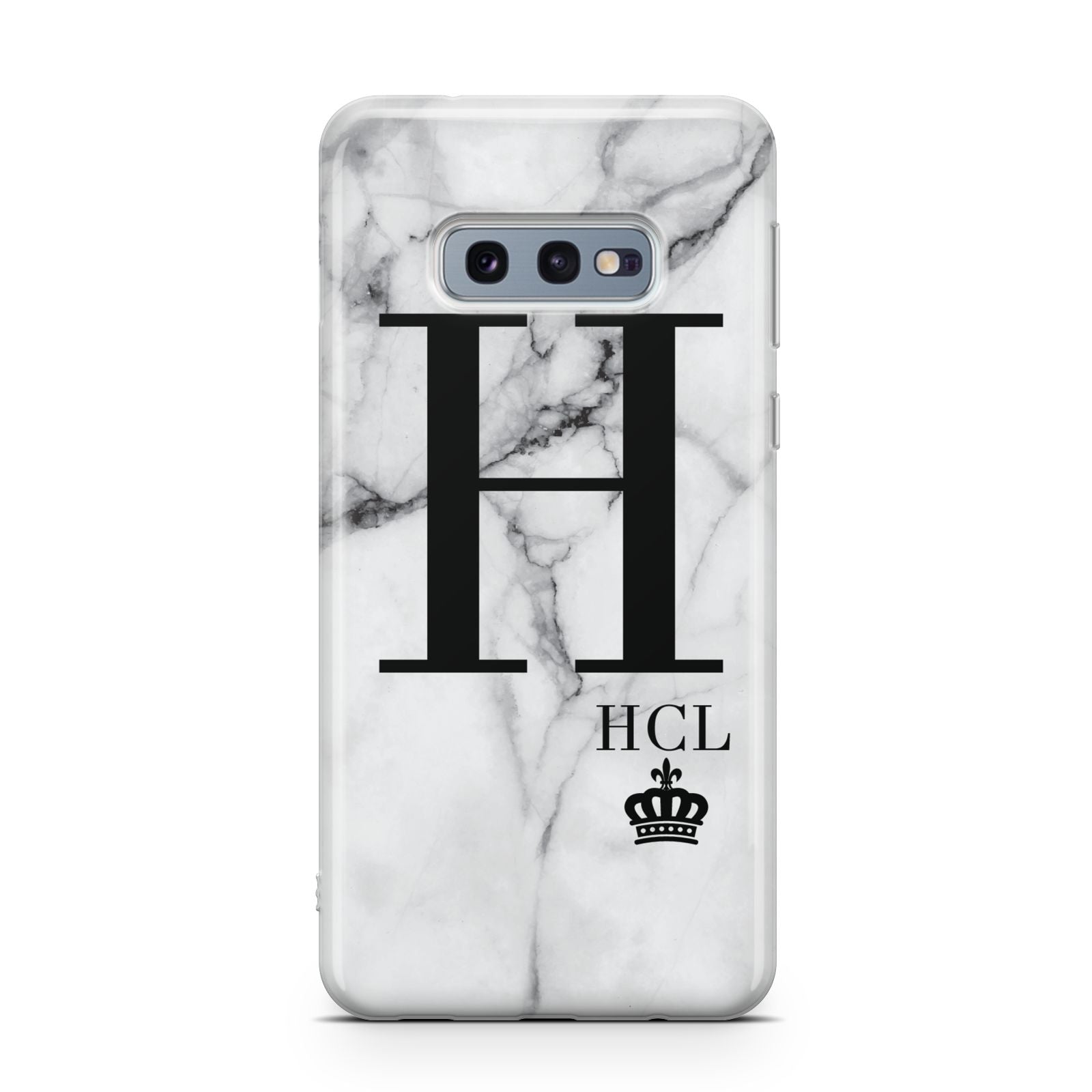 Personalised Marble Big Small Initials Samsung Galaxy S10E Case